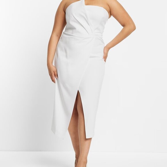 Express Bridal Statement Bow Midi Dress Sz 8 Wedding Dress NWT - Picture 4 of 7